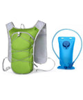 Green Women's Sports Tank Top Vest Hydration Backpack for Hiking, Running and Cycling with Water Bladder, Reflective Strips
