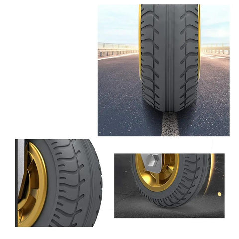 Close-up view of 8 Inch Industrial Casters With Quiet Wear Resistant Rubber Wheels And 360 Degree Bearing For Flatbed Trolleys Steel Frame