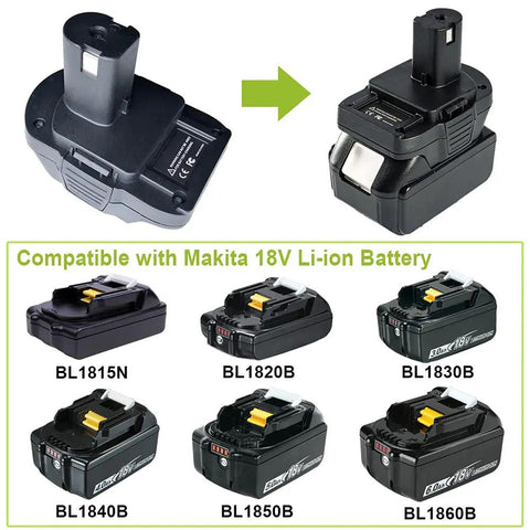 Cross Brand Battery Adapter Lets You Swap Makita 18V Lithium Into Ryobi 18V One Plus Tools Converts BL1860B BL1850B
