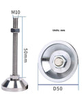 Tough As Nails Heavy Duty Adjustable Leveling Feet Four Pack Stainless Steel Support Legs M10 x 50 mm threaded design.