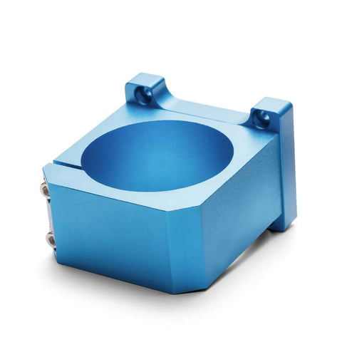 65mm Aluminum CNC Spindle Mount And Holder For PROVerXL 4030, sturdy blue aluminum Z-axis assembly kit for trimmer installation and precision milling.