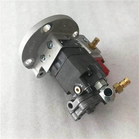 Heavy Duty Fuel Pump 4915440 Compatible With NT855 QSK45 K19 Engines, silver and black, side view with connectors.