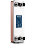 4x12 Inch Water-To-Water Brazed Plate Heat Exchanger, 11 Plates, 1 In MPT Port, 316L Stainless Steel Copper-Brazed Core for Water Heating