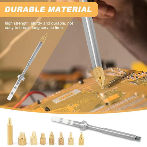 M2 To M8 Pro Grade Heat Set Insertion Tool Kit With Brass Knurled Nuts And Stainless Steel Tip Adapters for 3D Printed Parts