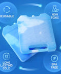 Reusable Ice Packs for Cooler With Handle, 2 Pack, Extra Large Size, BPA Free, long lasting chill, perfect for camping and fishing
