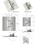 Diagram and measurements of Industrial Stainless Steel Door Friction Torque Hinge T Hinge SK2-302-1 S2S for heavy duty doors.