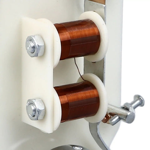 Top Shelf Electric Vertical Acoustics Demonstration Kit For Classroom Physics Labs showing copper coils mounted on a white base.