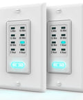 Programmable In Wall Countdown Light Timer Switch For Bathrooms And Heaters With 9 Preset Settings Including 5 10 15 20 30 Minute And 1 2 4 Hour Timers Easy Install 1875W Neutral Wire Required ETL Listed 2 Pack, white dual switch
