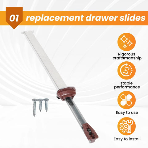 Heavy Duty Metal Drawer Slide Replacement Kit For Dressers And Nightstands With Rails And Support Plate Easy Install