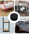 One Hundred Pieces Black Thickened Pipe End Caps Kickass Furniture Chair Leg Covers Smooth Gliding Floor Protectors in use under furniture