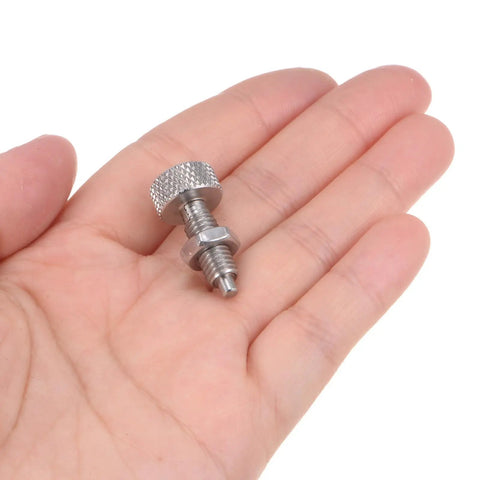 Pro Grade Stainless Steel Spring Plunger M6x1 Thread Retractable Fastener 3mm Ball Pin Set in hand for scale.