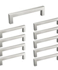 5 Inch Brushed Nickel Cabinet Pulls 10 Pack Square Handles Modern Stainless Steel Hardware For Cabinets Drawers Dressers Closets Smooth Brushed Nickel Finish Center Hole 5 Inch For Easy Installation