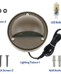 Low Voltage 2W G4 LED Deck Lights With Replaceable Bulb 3000K 180 Lumen Bronze Aluminum Outdoor Landscape Pathway Kit Components