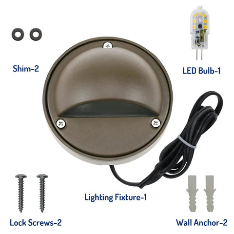 Low Voltage 2W G4 LED Deck Lights With Replaceable Bulb 3000K 180 Lumen Bronze Aluminum Outdoor Landscape Pathway Kit Components