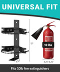 Heavy Duty Fire Extinguisher Mount Bracket Kit Two Pack With Easy Installation Holds Up To 10 Lbs Illustrated