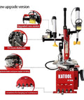 Industrial Grade Tire Changer And Wheel Balancer Combo With Two Horsepower Bead Blaster and hardened alloy steel jaws, upgrade version features.