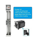 Top Shelf 60mm Wide X Y Z Axis Linear Actuator Stage Driven By Nema 23 Servo Motor And Sfu1605 Ball Screw Featuring 57mm Linear Rail Guide 2Nm Torque Kit For Smooth Rig Ready Precision Moves showing single rail sliding table and Nema 23 stepper motor.