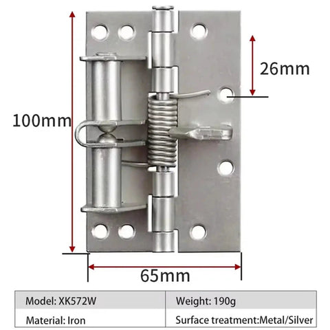 Spring Loaded Automatic Door Closing Hidden Positioning Hinge Silver 1 Piece Soft Close Quiet Operation Easy Install For Residential Doors And Gates Easy Setup For Quick DIY Install