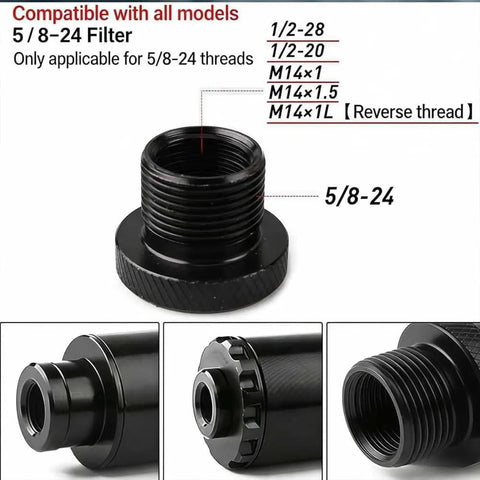 Heavy Duty Aluminum Solvent Filter Trap Kit One Half Inch By Twenty Eight Black With Multiple End Caps for automotive use