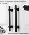 Close-up of 25 Pack 5 Inch Matte Black Cabinet Pulls Zinc Alloy Dresser Handles And Drawer Pulls for cabinets and dressers.