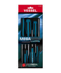 Megadora JawsFit 6-Piece Screwdriver Set With Phillips Tips 1 2 3 5 6 8 Cr-V Alloy Steel Hardened Shank Knurled Grip