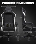 Ergonomic Gaming Chair With Footrest And Lumbar Support Boss Level Comfort In High Back Recliner 350 Lb Capacity dimensions