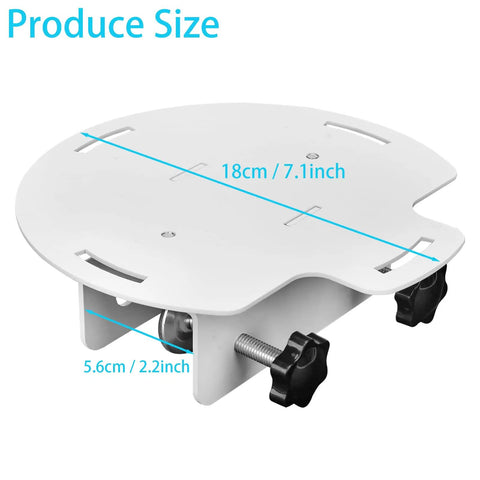 Universal Bed Fan Holder With Solid Grip Clamps Adjustable Bracket, white, 18cm diameter, 5.6cm height for dorm cooling.