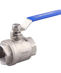 Heavy Duty 304 Stainless Steel Full Port Ball Valve For Water Oil And Gas With Blue Locking Handle 1-1/4 Inch NPT