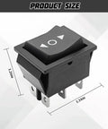 Heavy Duty Six Pin Car Polarity Reverse Switch With No Sweat Wiring Quick Swap Momentary Motor Rocker Toggle Controller For Suv Rv Trucks shown with size dimensions 1.26in x 1.34in.
