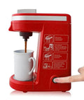 Compact Single Cup Coffee Maker For Home Use With Capsule Pods And Espresso Style Brew, Fast High Pressure Pump, Red EU Plug