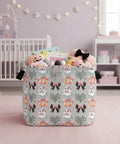 Dope Boo Halloween Basket For Kids With Pink Bow Glowing Ghost Canvas Trick Or Treat Tote filled with toys in pastel room.