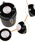 Seaforie 12V RV hydraulic pump motor, front view, black cylindrical unit with 1/4 hex drive and mounting bolts.