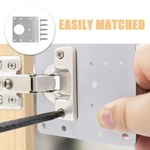 Stainless Steel Hinge Repair Kit For Cabinets And Doors With Screws heavy duty hinge plate installation in kitchen