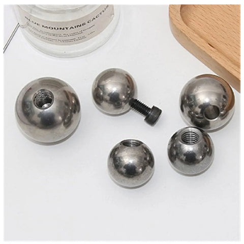 Stainless steel piercing replacement balls with M6 threaded holes, set of 6, silver