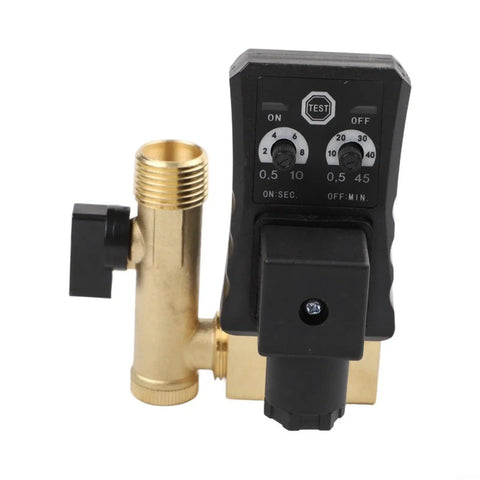 Auto Drain Valve For Air Compressor Condensate Management Electronic Timer Control Adjustable Discharge System Reduce Moisture Boost Uptime Automated Solution with brass port and electronic timer