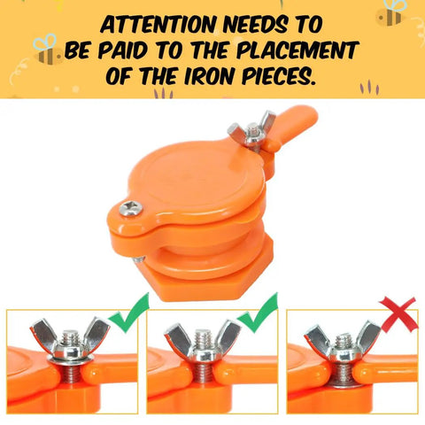 Two Pack Nylon Honey Gate Valve For 5 Gallon Buckets, installation details for correct iron piece placement