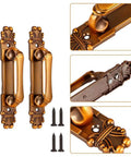 Antique Barn Door Handles And Vintage Sliding Door Handle Set In Rustic European Style Metal Brass Pull with screws included