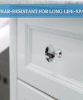 Loon Nature Bird Stainless Steel Cabinet Knobs 2 Pack Round Drawer Pulls on white cabinet, brushed finish, easy screw mount