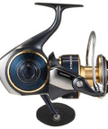 Side view of the Saltiga G Spinning Reel Beast Mode Ready For Big Game Fishing Heavy Duty Saltwater Workhorse 18000 with smooth drag.