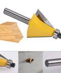 Dope Carbide Tipped Chamfer Router Bit 22.5 Degree Bevel Edging Bit With One Quarter Inch Shank, Cutter Width 1.24 Inches