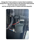 Close-up of limit switch and wiring inside a 3D printer, part of Built Tough 3D Printer Frame Kit For 2.4 R2 Upgrade.