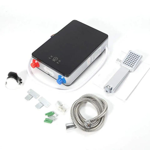 Tankless Water Heater On Demand 6500W 220V Instant Hot Water for Bath and Shower, Wall Mount, Black Red Finish components