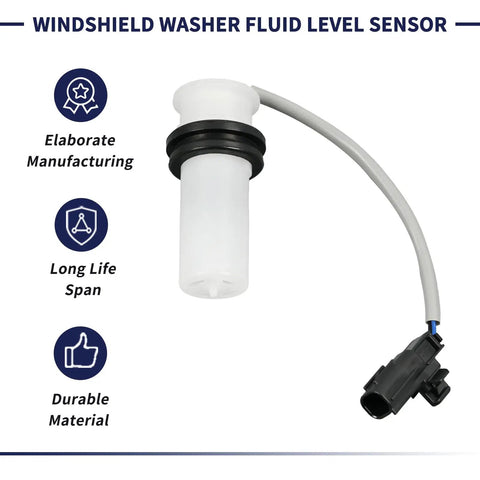 Mitsubishi Windshield Washer Fluid Level Sensor For Outlander 2014-2020, Outlander Sport 2016-2025, Outlander PHEV 2018-2022, Eclipse Cross 2018-2025 Replacement 8260A406 Plug And Play Easy Install, white plastic sensor with wiring