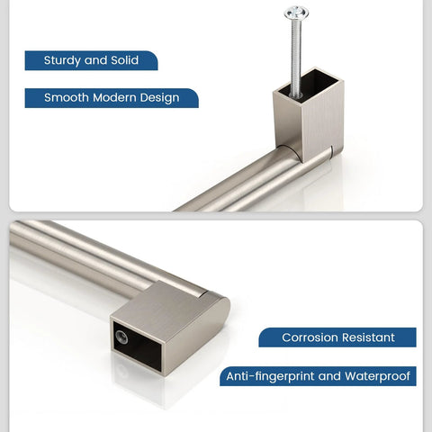 Close-up of 20 Pack Brushed Nickel Dresser Cabinet Pulls with stainless steel body, corrosion-resistant and anti-fingerprint design.