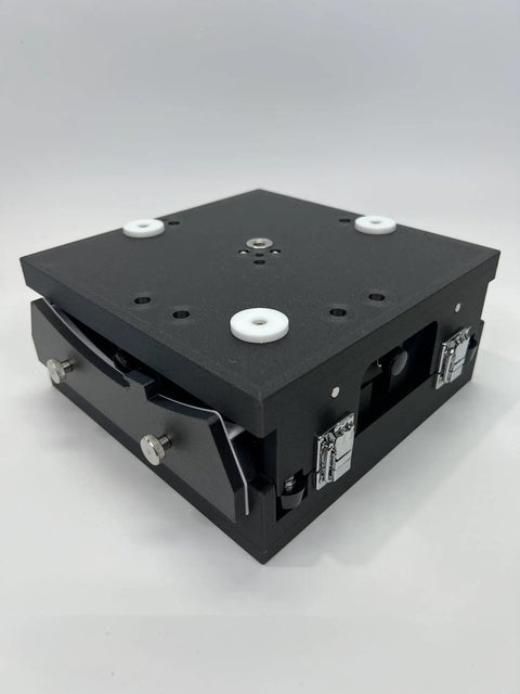 Base of Ultra Light 6 Inch Portable Dobsonian Telescope For Travel, showing compact square design with mounting details.