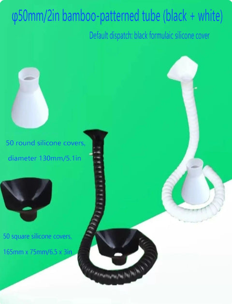 Flexible Welding Fume Extraction Arm With Swivel Joints And Vent Hood For Soldering, black and white bamboo-patterned tubes