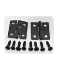 Kick Back And Craft With 80 Pieces Of 18 By 15 Millimeter Mini Hinges Plus 320 Mounting Screws For Wooden Jewelry Box Hardware And 180 Degree Folding Butt Hardware image of black mini hinges and screws.