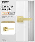 Ten Pack Gold Door Knobs And Dummy Door Handles For Closets And French Doors, Non Turning, Single Side Use, Satin Brass Handle