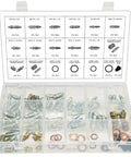 Brake Bleeder Screw Repair Kit With 105 Piece Assortment Of SAE And Metric Nipple Inserts Copper Washers Gaskets And Caps