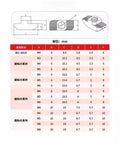 Technical drawing and measurements for Drop In T Slot Nut Hammer Head Style For 1515 Aluminum Profiles M3 M4 M5 Nickel Plated Steel